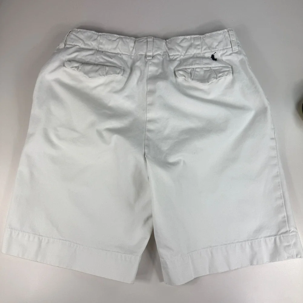Vintage Polo Ralph‎ Lauren Mens 33 Chino Shorts White Cotton Preppy Casual